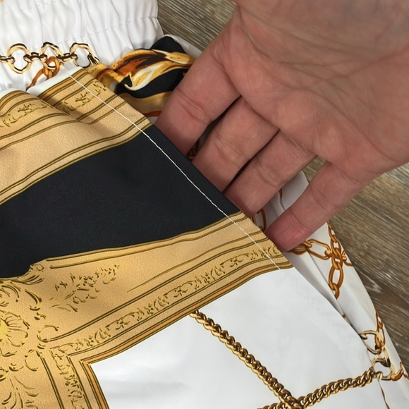 Shein Men's Manfinity Chain Print Shirt & Short Set Size XXL Resortwear Vacation - Picture 11 of 16